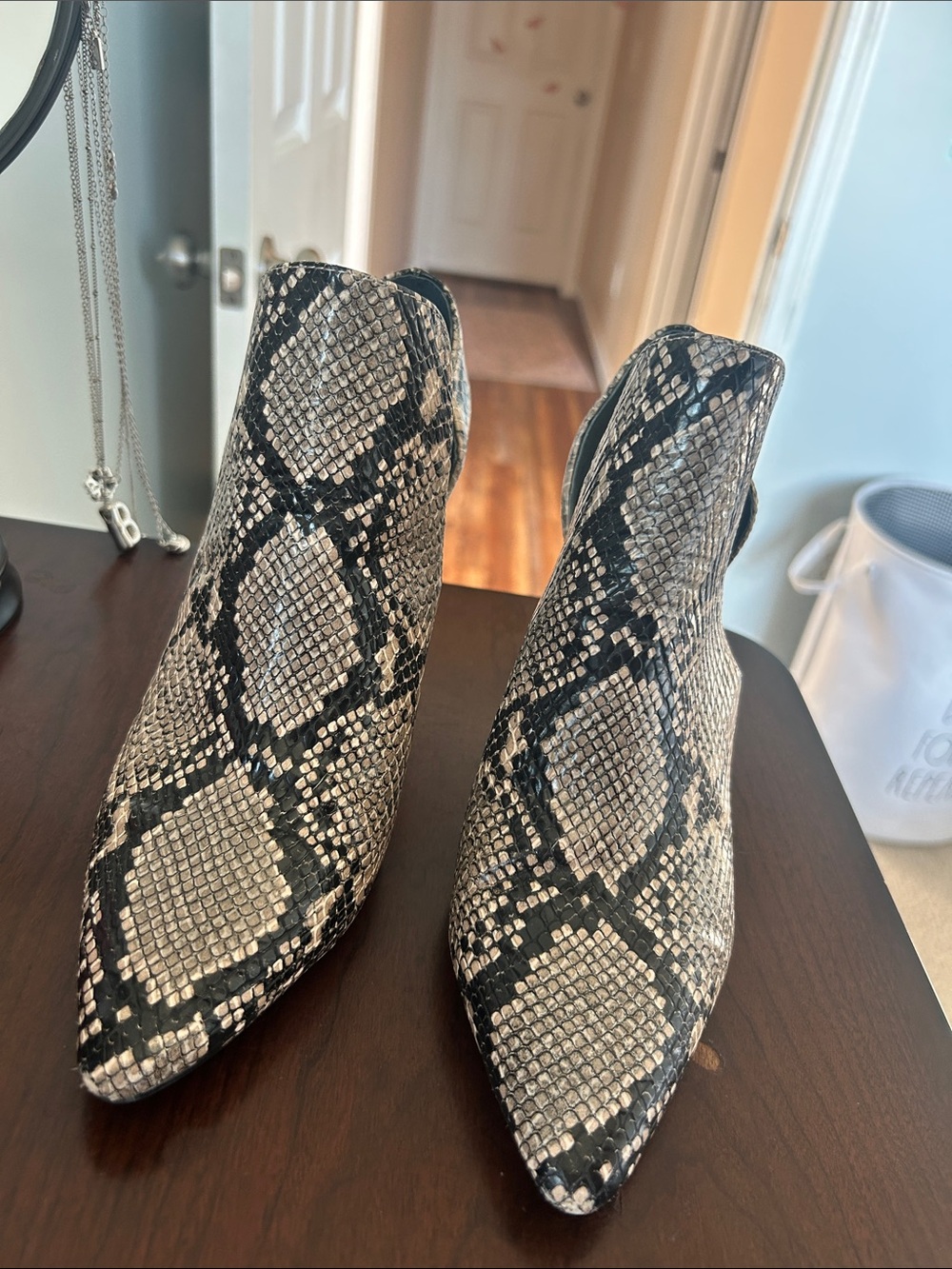 Snake skin pattern boots